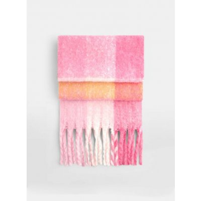 Šála Fluffy Kostkovaná Růžová – Zboží Dáma