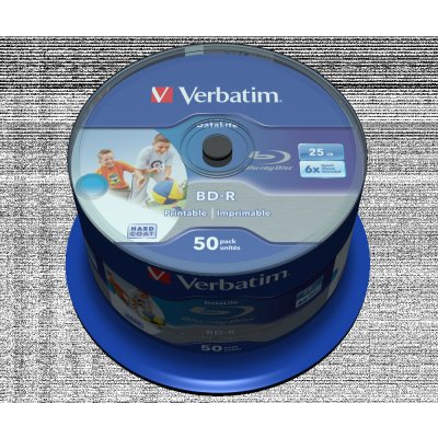 Verbatim BD-R SL 25GB 6x, printable, spindle, 50ks (43812) – Hledejceny.cz
