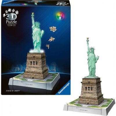 Ravensburger 3D puzzle Iconics svítící Socha svobody Noční edice 128 dílků – Sleviste.cz