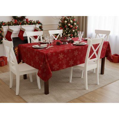 BBK Vánoční ubrus SHINY FLAKES 130x180 cm červená – Zboží Dáma BBK Vánoční ubrus SHINY FLAKES 130x180 cm červená – Zboží Dáma