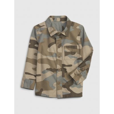 GAP Baby košile s army vzorem hnědá – Zboží Mobilmania
