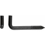 Šroubovací hák černý rovný, pr. 4 x 30 mm, 6 ks – Sleviste.cz