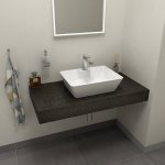 Sapho TAILOR rockstone deska 70x50 cm, provedení límce L TR070L – Zboží Dáma