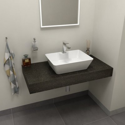 Sapho TAILOR rockstone deska 70x50 cm, provedení límce L TR070L – Zboží Dáma