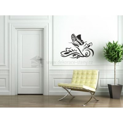 dekorace-steny.cz 096 - Samolepka na zed - Motýl se vzorem - 60 x 80 cm