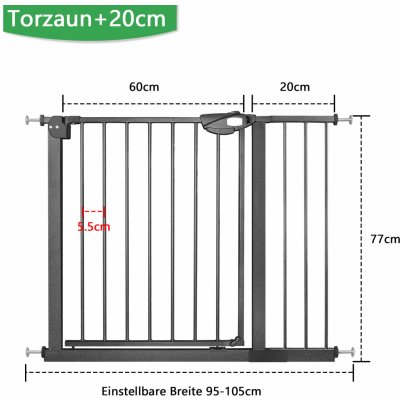 VA-Cerulean Dveřní branka 95 - 105 cm automatická Kovová černá – Zbozi.Blesk.cz