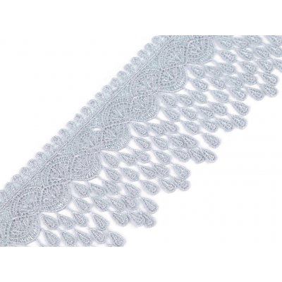 Vzdušná krajka s třásněmi šíře 80 mm Varianta: 6 šedá holubí, Balení: 1 m – Zboží Mobilmania