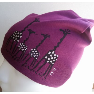 RDX Delší bavlněná čepice Žirafy fialovo růžová – Zboží Mobilmania