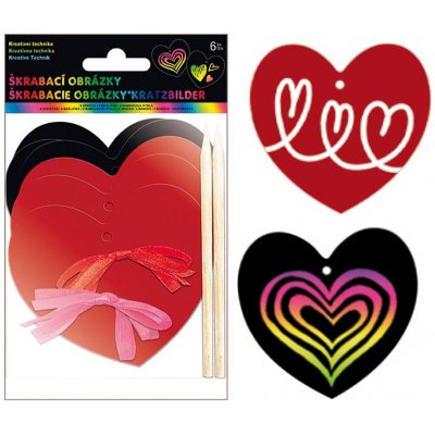 Anděl Škrabací srdíčka 6 ks 11 cm 2 rydla 6 mašliček – Zbozi.Blesk.cz