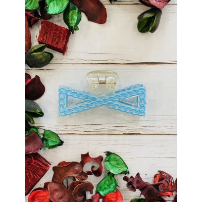 Zdobené skřipce do vlasů - mašle Barva: světle modrá – Zboží Mobilmania