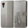 Pouzdro a kryt na mobilní telefon Samsung Protemio 72872 Art FLOWER S Peněženkový obal Samsung Galaxy Xcover 7 šedý