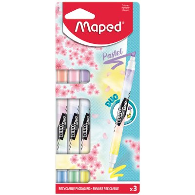 Maped Fluo Peps Duo 3 ks pastelové – Hledejceny.cz