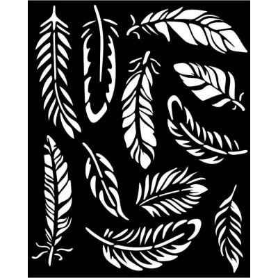 Stamperia Plastová šablona 20 × 25 cm Peříčka – Sleviste.cz