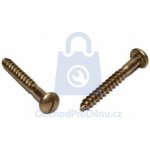Vrut do dřeva s půlkulatou hlavou a průběžnou drážkou, DIN 96, mosazný 4 x 30, balení 1 ks – Zboží Mobilmania