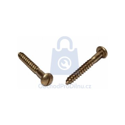 Vrut do dřeva s půlkulatou hlavou a průběžnou drážkou, DIN 96, mosazný 4 x 30, balení 1 ks – Zboží Mobilmania