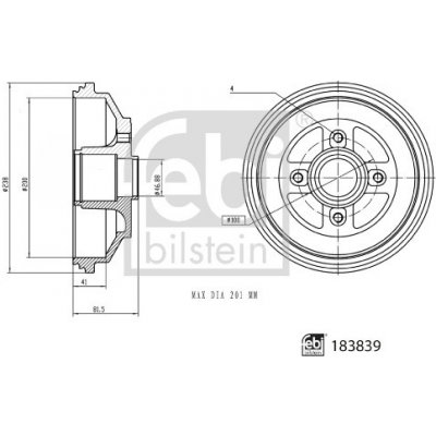 183839 FEBI BILSTEIN Brzdový buben – Sleviste.cz
