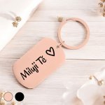 Přívěsek na klíče Ahome Kovová rosegold Miluji tě – Zboží Mobilmania