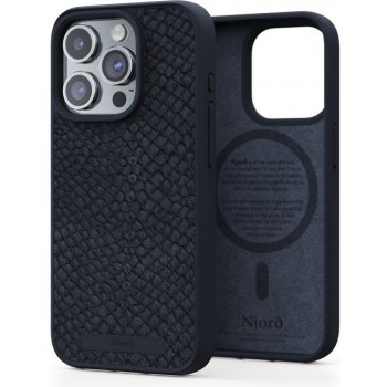 Pouzdro NJORD Salmon Leather Magsafe iPhone 15 Pro černé