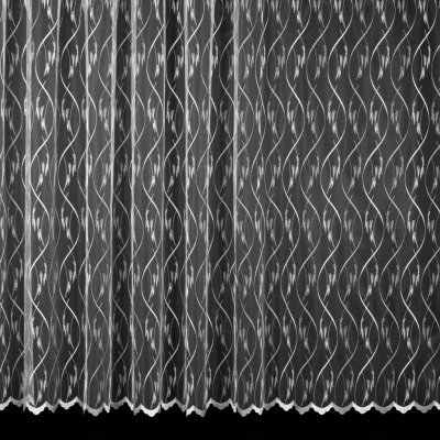 Mantis tylová záclona, vyšívaný šedo-bílý vzor, s bordurou, výška 150cm ( v metráži) – Zboží Mobilmania