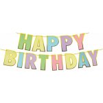 Wimex Papírová girlanda HAPPY BIRTHDAY, 16 × 20 cm + 5 m provázek, pastelové barvy – Hledejceny.cz
