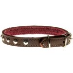 Cobbys Pet Obojek z pravé nubukové kůže podšitý a vybíjený – Sleviste.cz