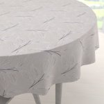 Biante Velký dekorační kulatý ubrus Leona LN-164 Pnoucí lístky na režném Ø 160 cm – Hledejceny.cz