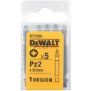 Křížový šroubovací nástavec Torsion Pozidrive Pz2 50 mm 5ks DeWALT DT7226