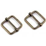 Prima-obchod Posunovač na popruhy šíře 20 mm čtvercový, barva 3 staromosaz – Zboží Dáma