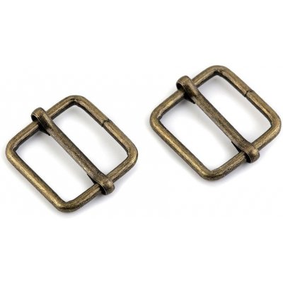 Prima-obchod Posunovač na popruhy šíře 20 mm čtvercový, barva 3 staromosaz – Zboží Dáma