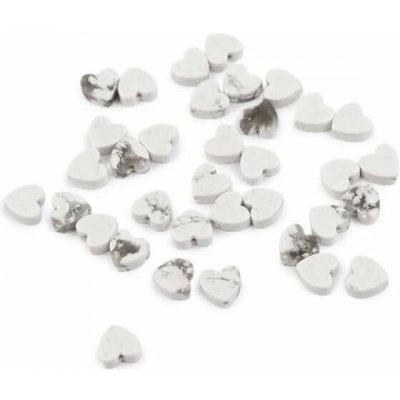 Minerální korálek srdce Ø6 mm - bilá - 10 ks – Hledejceny.cz