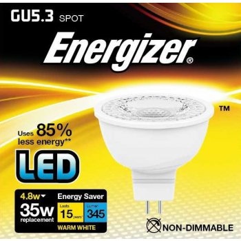 Energizer LED žárovka GU5,3 4,8W Eq 50W ,napětí 12V S8832 Teplá bílá