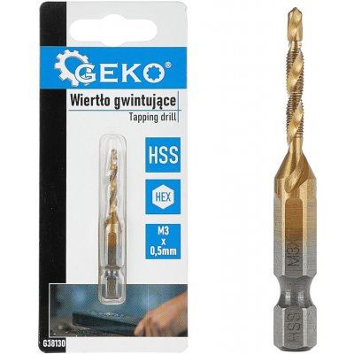 Závitník HSS M3 x 0,5 mm HEX – Geko – Hledejceny.cz