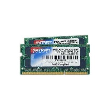 Patriot Signature Line SODIMM DDR3 8GB 1333MHz CL9 (2x4GB) PSD38G1333SK