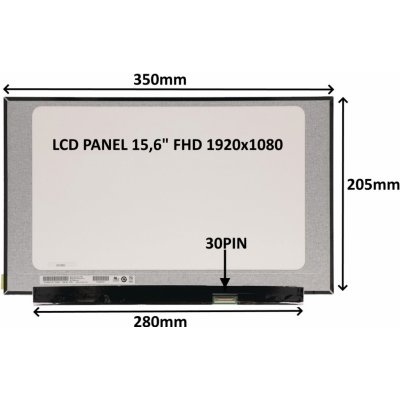 SIL LCD PANEL 15,6'' FHD 1920x1080 30PIN MATNÝ IPS / BEZ ÚCHYTŮ 77021571