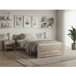 Textilomanie Ikaros Double dub sonoma / šedá bez roštu bez matrace – Zboží Dáma