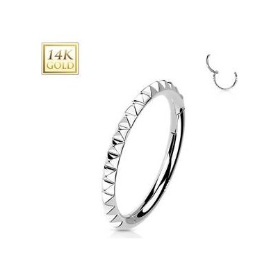 Šperky4U zlatý piercing segment kruh ZL01232-WG-1208