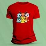 Sandratex dětské bavlněné tričko Kreslení Pokémoni Červená – Zboží Mobilmania