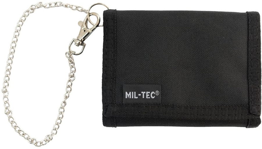MIL-TEC® Peněženka s bezpečnostním řetízkem ČERNÁ