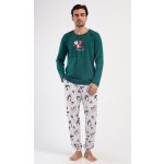 Tučňák s dárkem pánské pyžamo dlouhé tm.zelené – Sleviste.cz