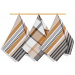 Bellatex Proužek 50 x 70 cm Hnědá,Hořčicová,Bílá 3 ks – Sleviste.cz