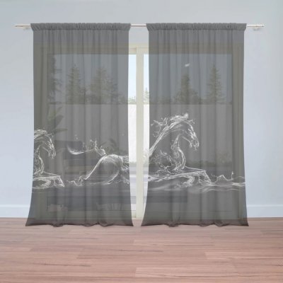 Sablio Záclony Vodní kůň: 2ks 150x250cm – Hledejceny.cz
