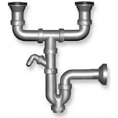 NOVASERVIS Sifon dřezový na dvojdřez 49mm bez přepadu plast NSP22 – Zboží Dáma