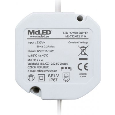 Napájecí zdroj McLED ML-732.082.11.0 12W 12VDC IP67 – Sleviste.cz