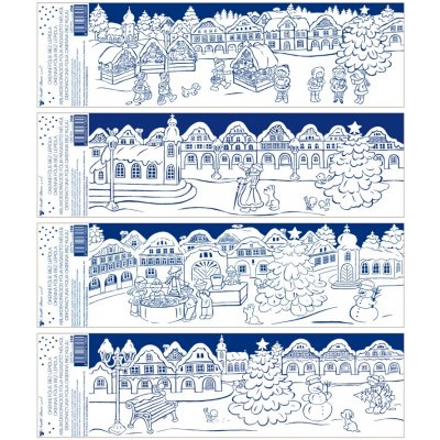 Anděl Okenní fólie pruhy Vánoce na náměstí 70 x 20 cm 258 – Hledejceny.cz