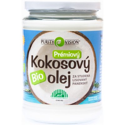 Purity Vision Bio Panenský kokosový olej lisovaný za studena 600 ml – Zbozi.Blesk.cz