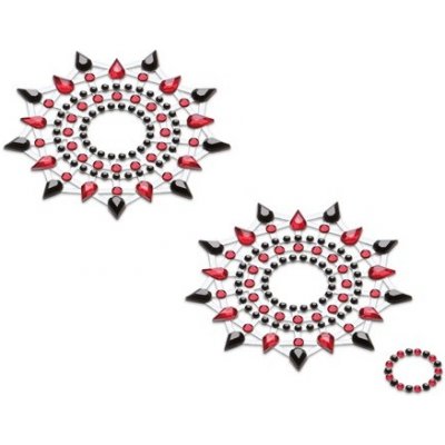 Lepítka GLORIA glittering jewelry black and red 2 ks