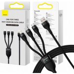 Baseus CASS030001 Flash Series 3v1 USB-A na USB-C, Lightning, MicroUSB 100W, 1,2m, černý – Sleviste.cz