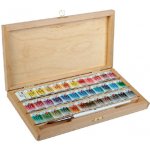 Akvarelové barvy White Nights v dřevěném boxu 48 dílný set – Zboží Dáma
