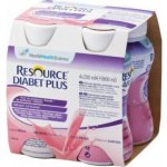 RESOURCE DIABET PLUS PŘÍCHUŤ JAHODA POR SOL 4X200ML – Hledejceny.cz