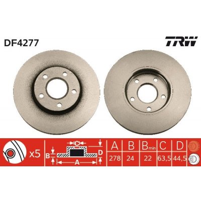 TRW Brzdový kotouč DF4277 – Zboží Mobilmania